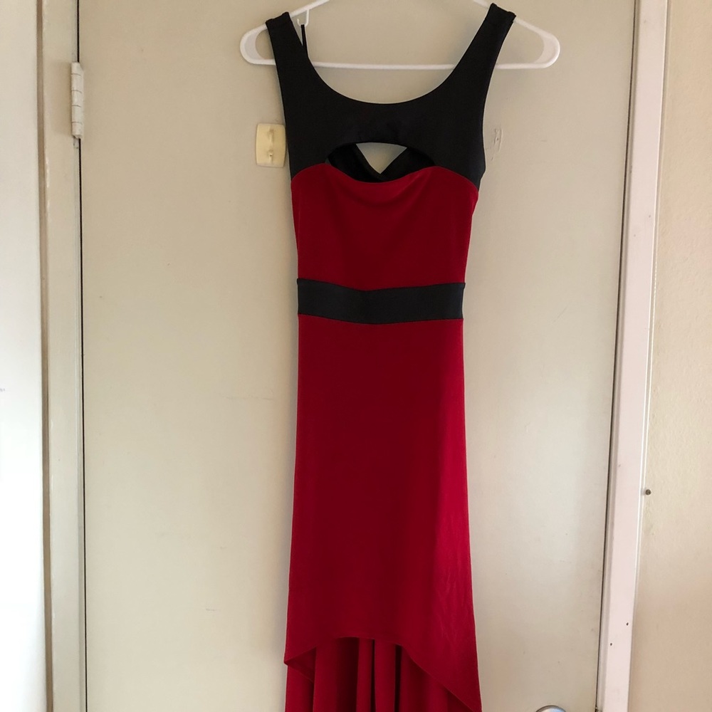 Red and black dress